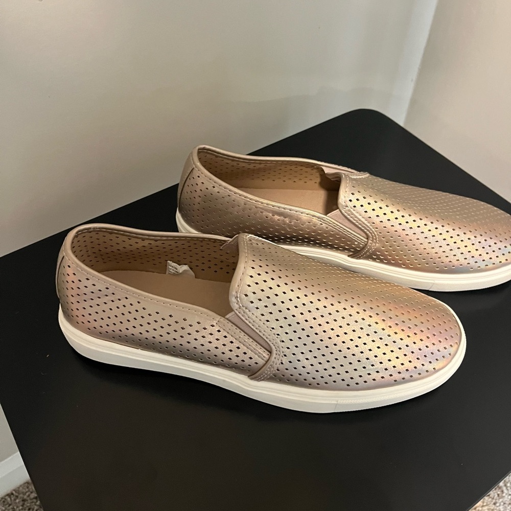 Bronze slide on shoes